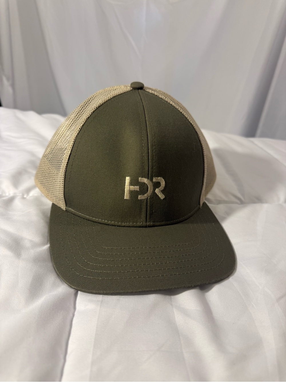 Olive and Tan Mesh Back Trucker Hat